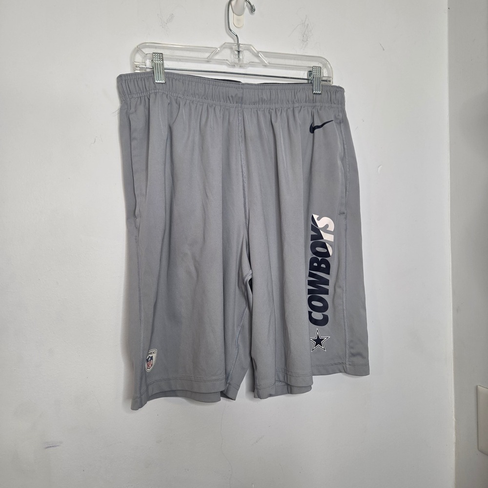 Nike Dallas Cowboys NFL Training Dri-FIT Shorts Mens Large Grey Athletic Gym